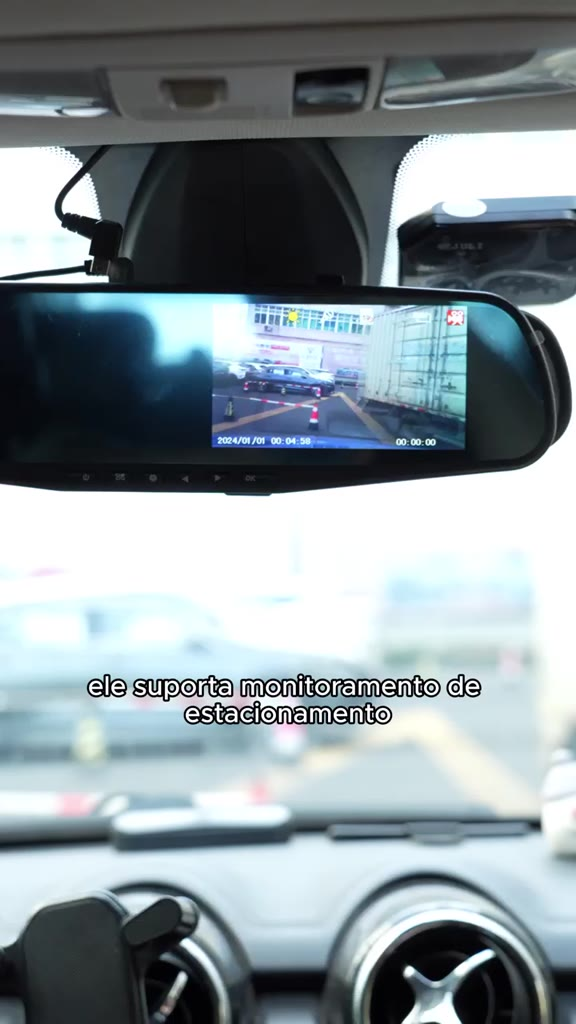 Camera Retrovisor Com Gravação Com 2 Câmeras Ré E Frontal – Gravadora Dvr FI1177
