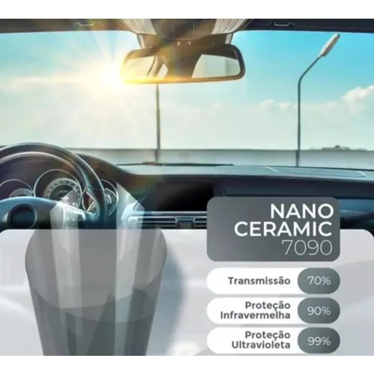 Película Insulfilm Nano Cerâmica G70 ou G35 Para-brisa Com 1,0m X 1,50 e 1,0m x 2,5m