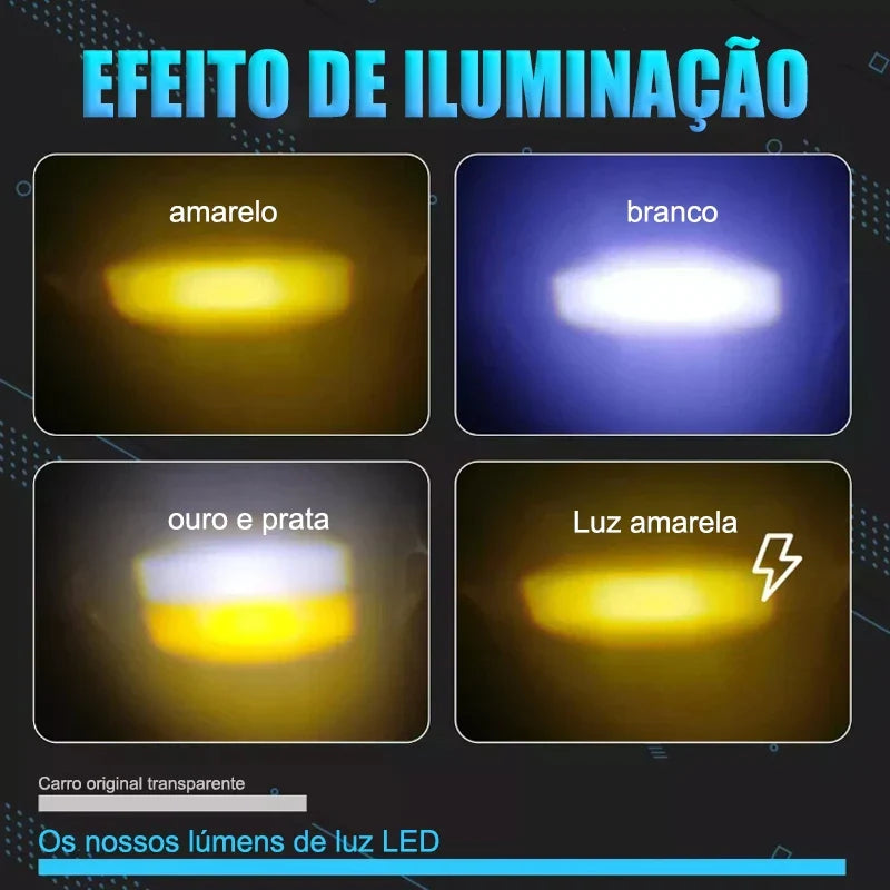 Par de Faróis de Milha LED para Motocicleta – Potência de 10.000 Lúmens com Luz Alta e Baixa