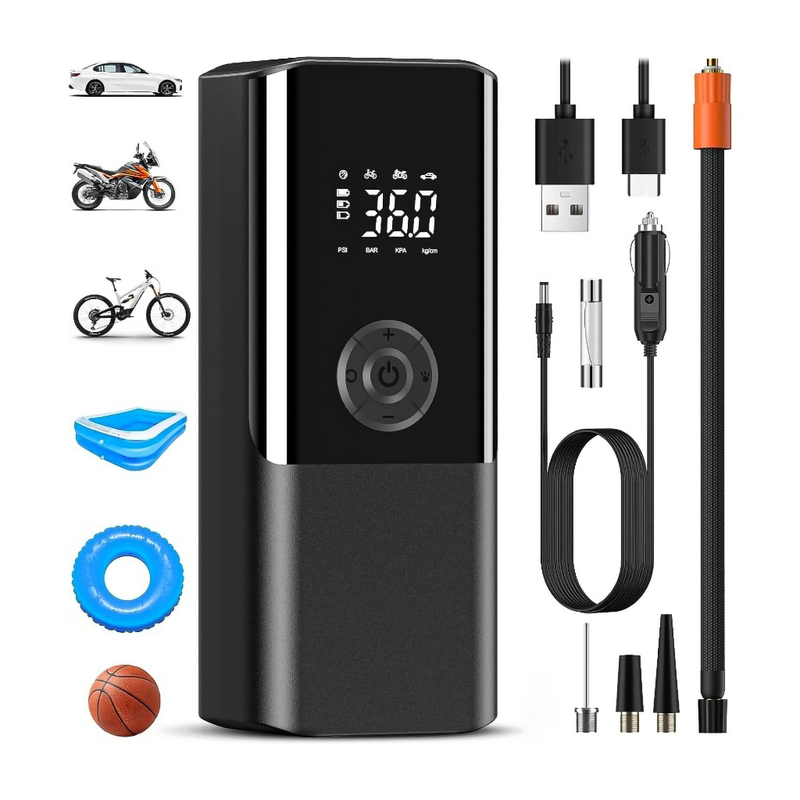 Compressor de Ar e Power Bank Portátil 12V 120W