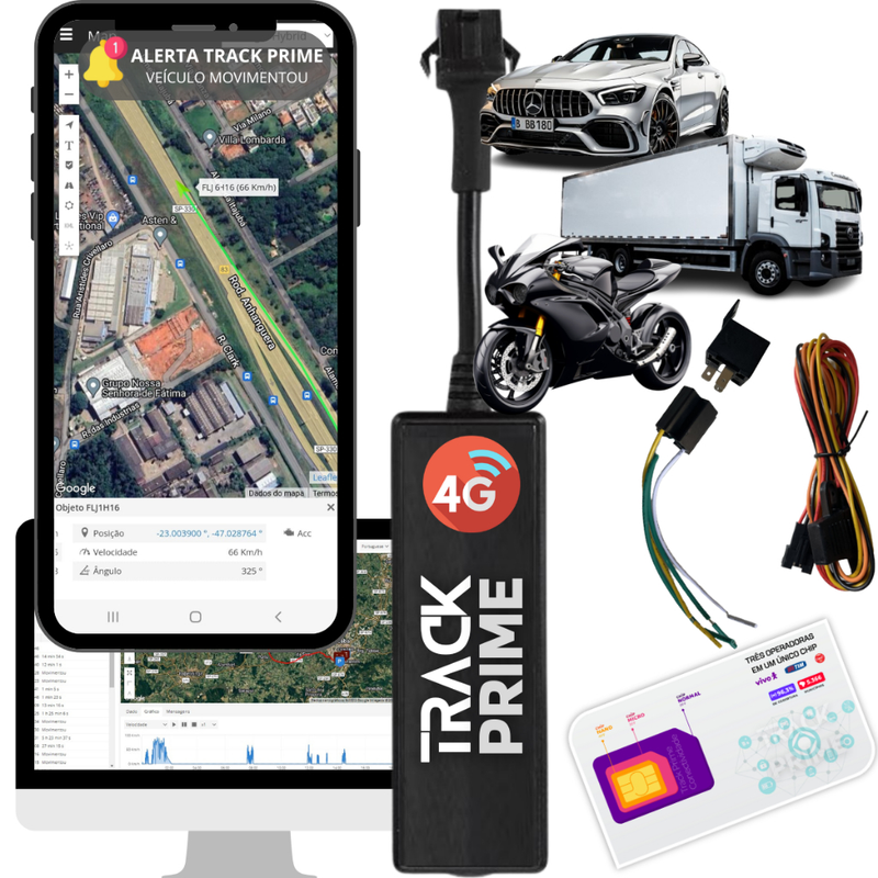 Rastreador Veicular Gps 4g + Chip M2m + Plataforma E App