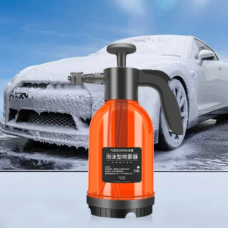 Pulverizador de Espuma Manual 2L- Pulverizador de Espuma Doméstico C/3 bicos p/lavagem de carro, limpeza