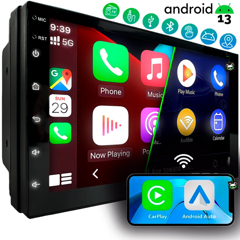 Central Multimidia Android 13 2GB 7 Pol Carplay e Android Auto
