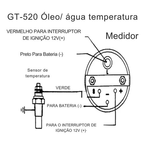 [BR Envio Imediato] Medidor De Temperatura Da Água Automotiva Para Caminhão E Carro