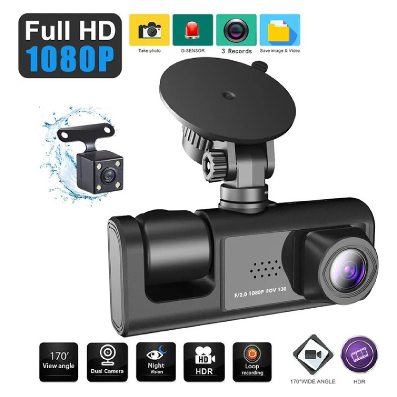 BlackBox Dvr Automotivo Câmera Frontal Interna Ré Grava Imagem E Som Com Wifi